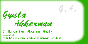 gyula akkerman business card